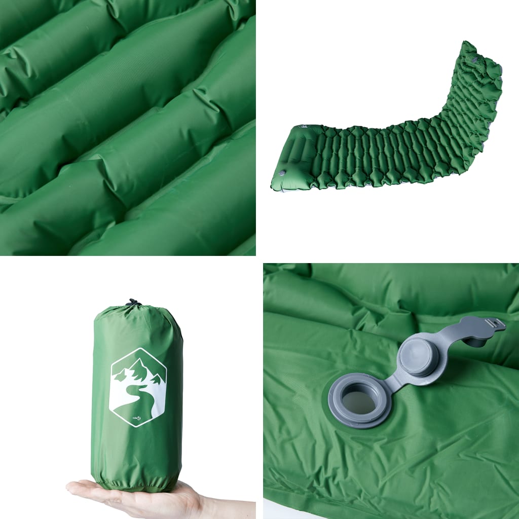 Kampeermatras met kussen zelfopblazend 1-persoons groen is nu te koop bij PeponiXL, paradijselijk wonen!