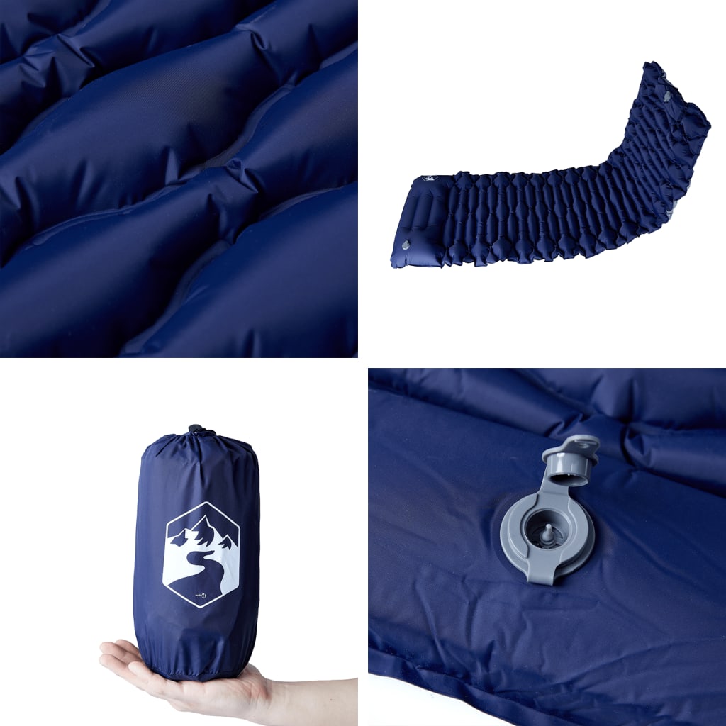 Kampeermatras met kussen zelfopblazend 1-persoons marineblauw is nu te koop bij PeponiXL, paradijselijk wonen!