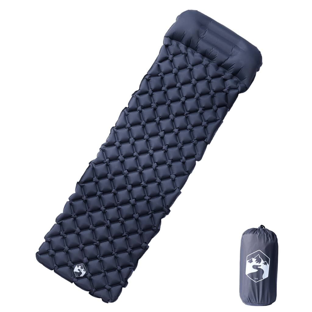 Kampeermatras met kussen opblaasbaar 1-persoons grijs is nu te koop bij PeponiXL, paradijselijk wonen!