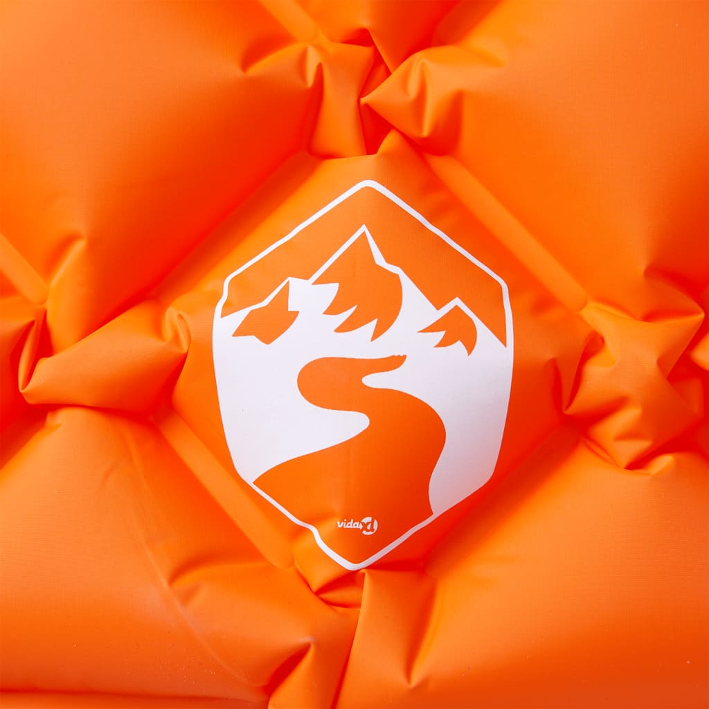 Kampeermatras met kussen opblaasbaar 1-persoons oranje is nu te koop bij PeponiXL, paradijselijk wonen!