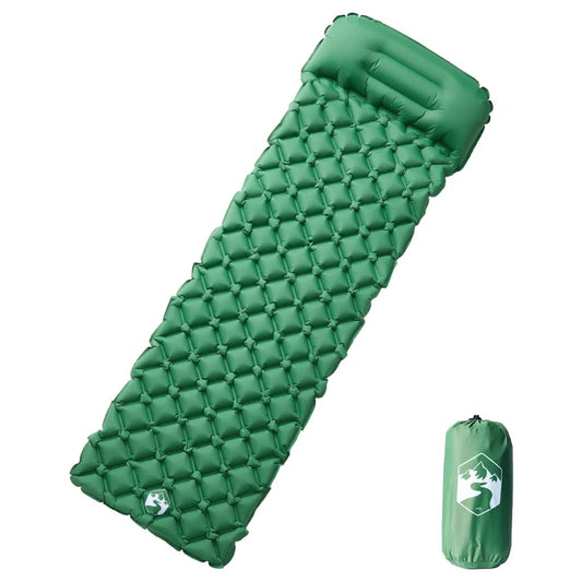 Kampeermatras met kussen opblaasbaar 1-persoons groen is nu te koop bij PeponiXL, paradijselijk wonen!