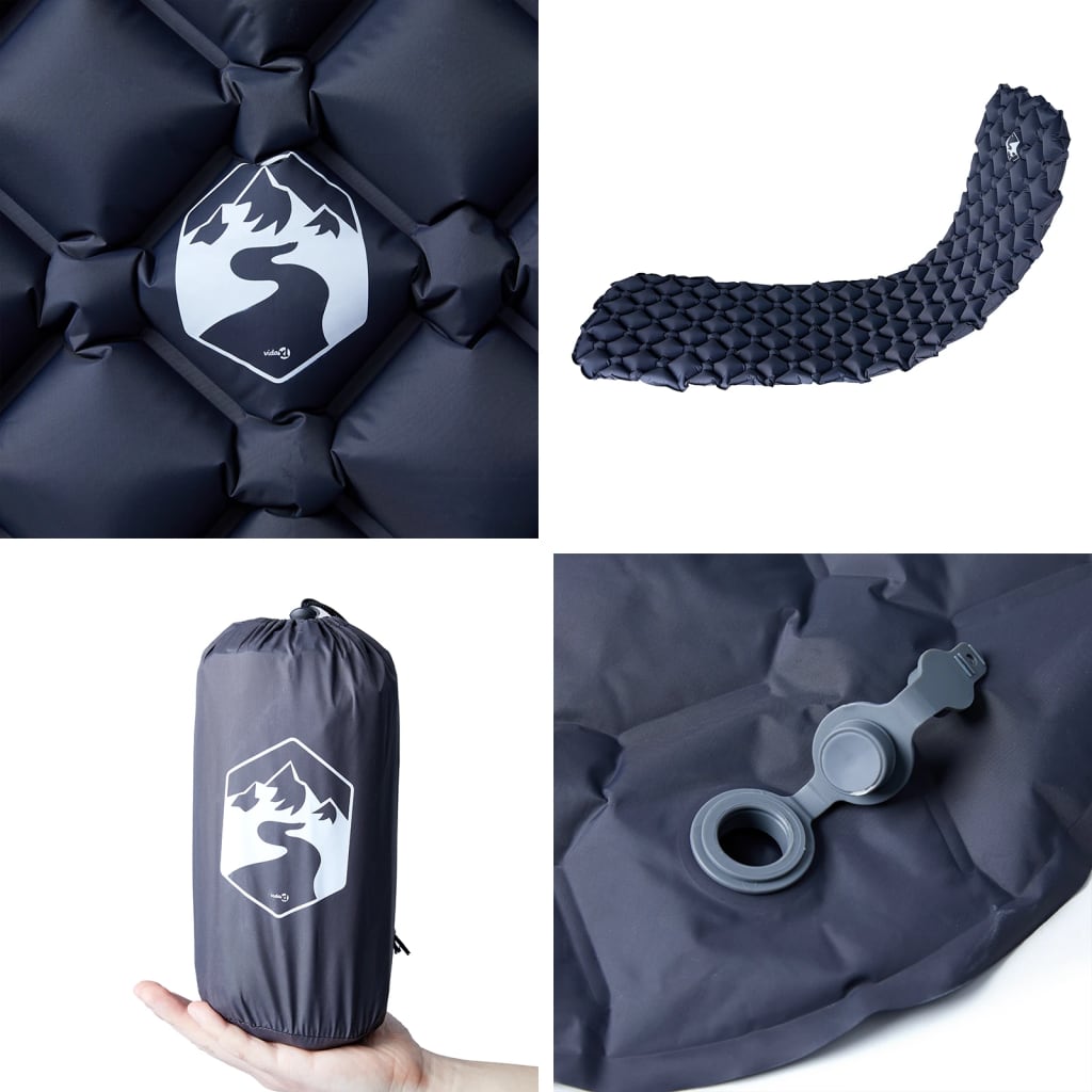 Kampeermatras opblaasbaar 190x58x6 cm 1- persoons grijs is nu te koop bij PeponiXL, paradijselijk wonen!