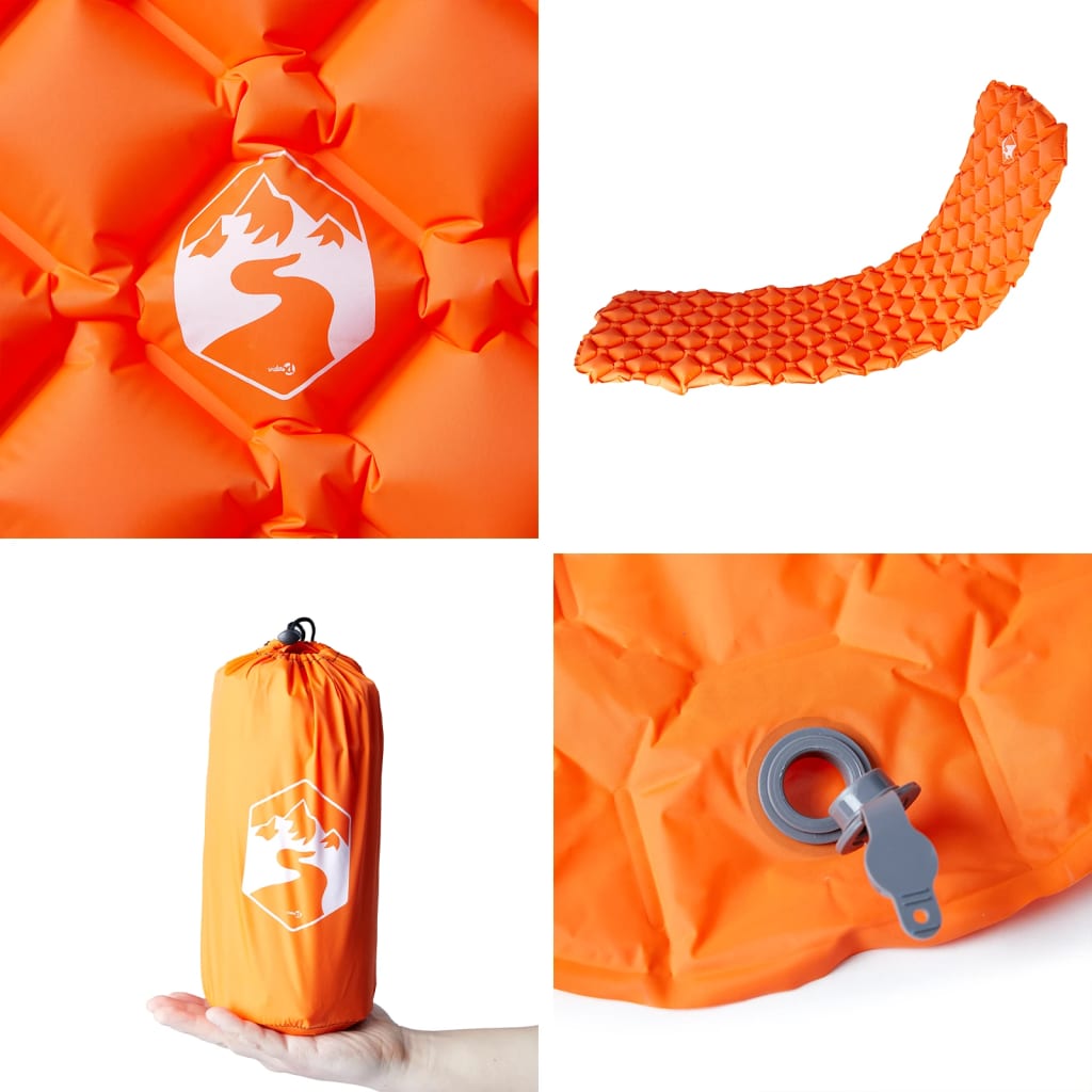 Kampeermatras opblaasbaar 190x58x6 cm 1-persoons oranje is nu te koop bij PeponiXL, paradijselijk wonen!