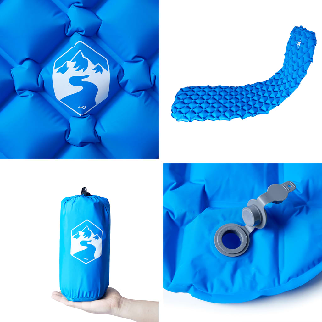 Kampeermatras opblaasbaar 190x58x6 cm 1-persoons blauw is nu te koop bij PeponiXL, paradijselijk wonen!