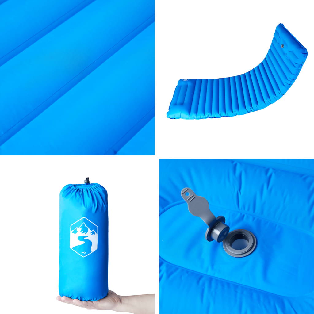 Kampeermatras met kussen zelfopblazend 1-persoons blauw is nu te koop bij PeponiXL, paradijselijk wonen!