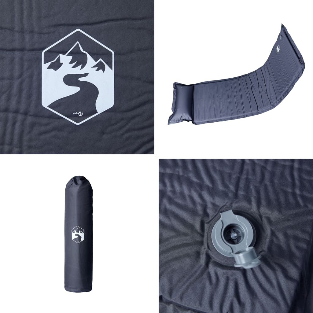 Kampeermatras met kussen zelfopblazend 1-persoons grijs is nu te koop bij PeponiXL, paradijselijk wonen!