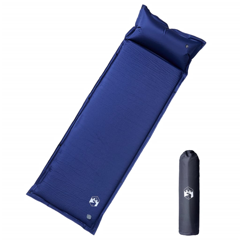Kampeermatras met kussen zelfopblazend 1-persoons marineblauw is nu te koop bij PeponiXL, paradijselijk wonen!