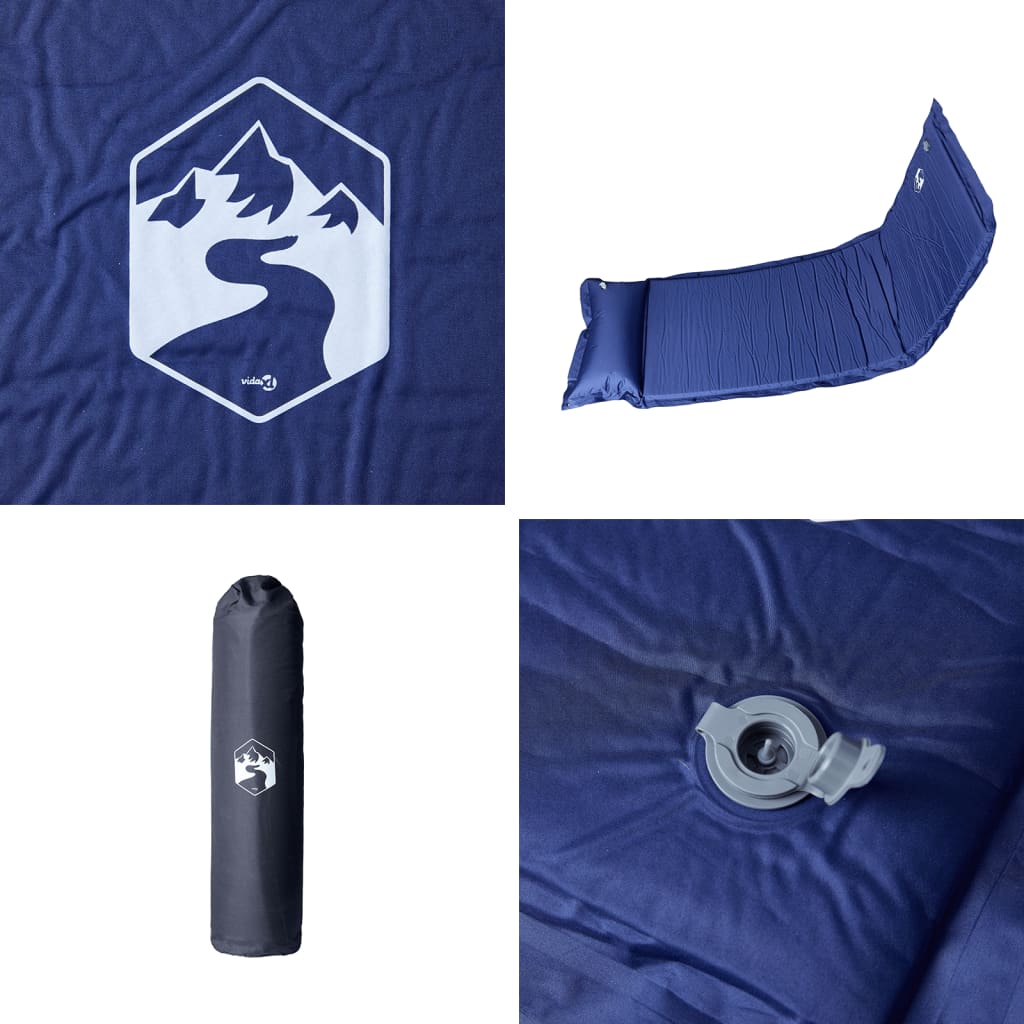 Kampeermatras met kussen zelfopblazend 1-persoons marineblauw is nu te koop bij PeponiXL, paradijselijk wonen!