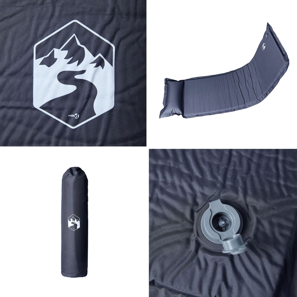 Kampeermatras met kussen zelfopblazend 1-persoons grijs is nu te koop bij PeponiXL, paradijselijk wonen!