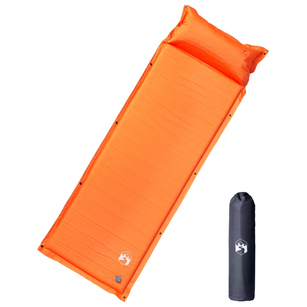 Kampeermatras met kussen zelfopblazend 1-persoons oranje is nu te koop bij PeponiXL, paradijselijk wonen!