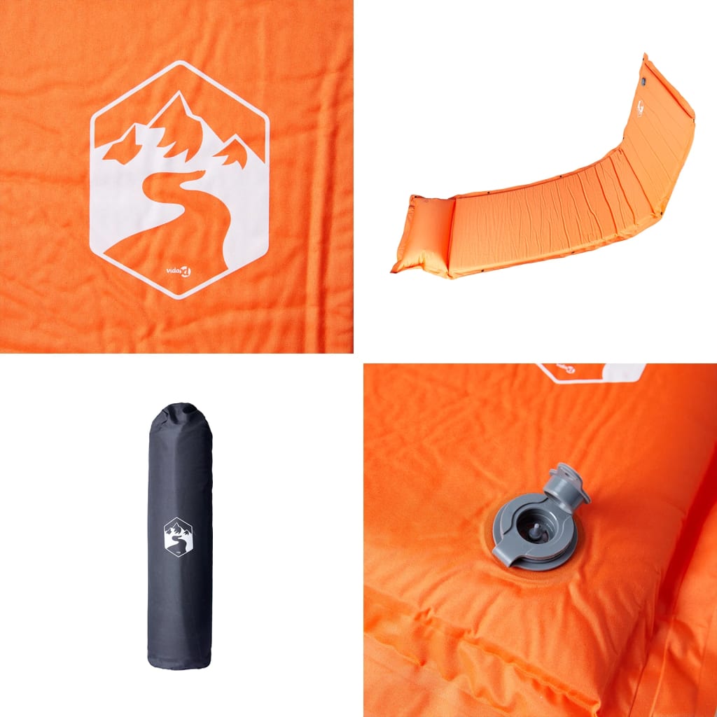 Kampeermatras met kussen zelfopblazend 1-persoons oranje is nu te koop bij PeponiXL, paradijselijk wonen!