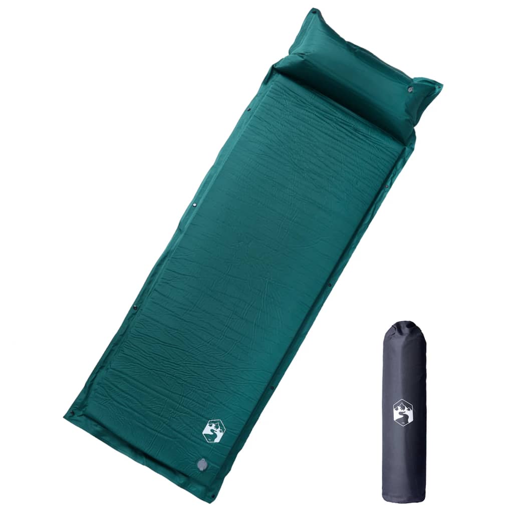 Kampeermatras met kussen zelfopblazend 1-persoons groen is nu te koop bij PeponiXL, paradijselijk wonen!