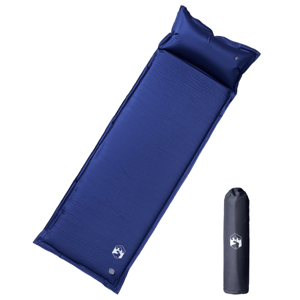 Kampeermatras met kussen zelfopblazend 1-persoons marineblauw is nu te koop bij PeponiXL, paradijselijk wonen!