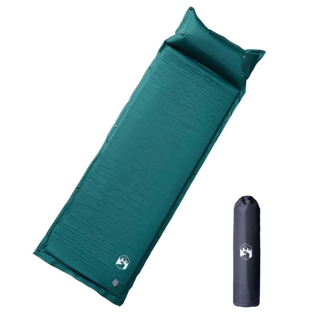 Kampeermatras met kussen zelfopblazend 1-persoons groen is nu te koop bij PeponiXL, paradijselijk wonen!