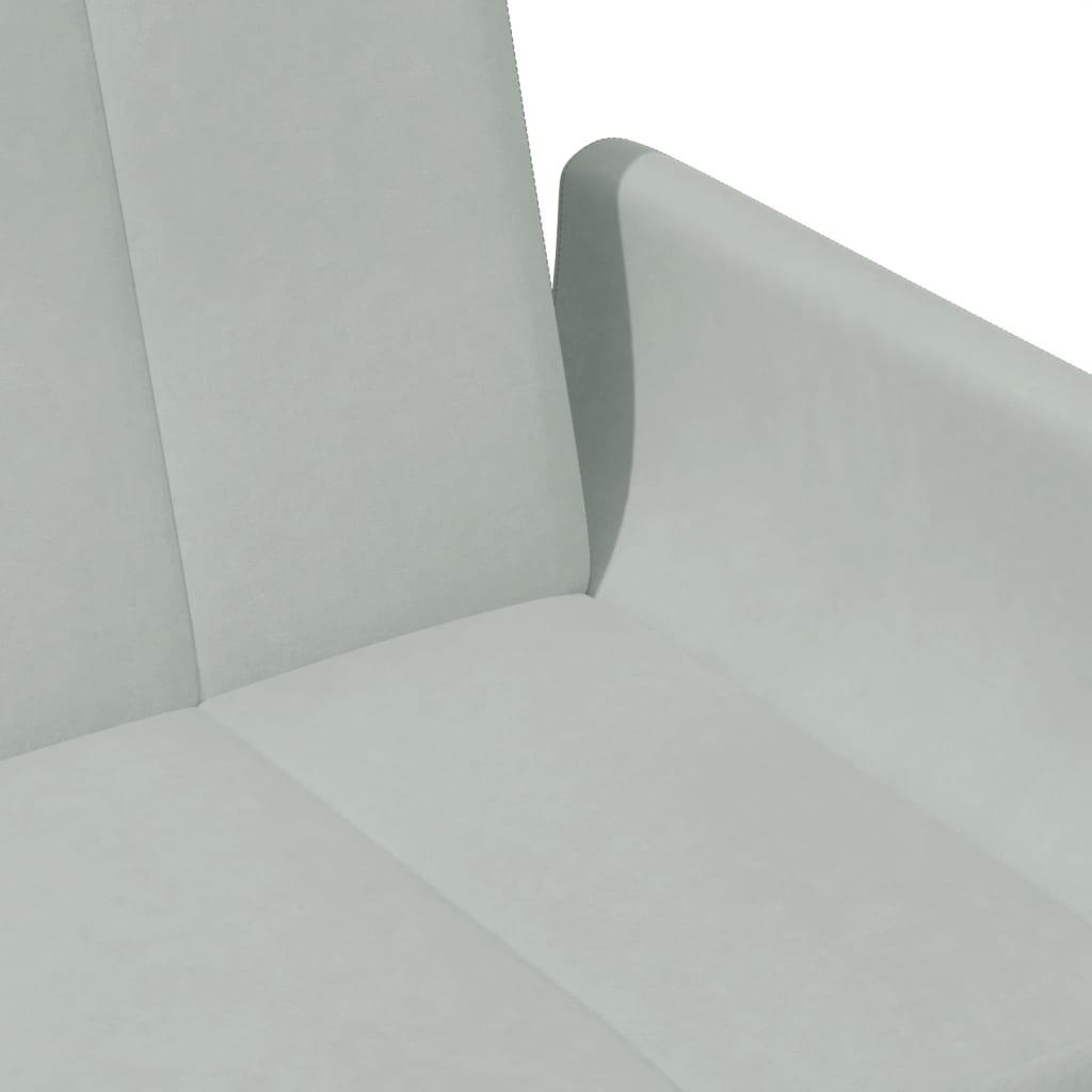 Slaapbank 2-zits met voetenbank fluweel lichtgrijs is nu te koop bij PeponiXL, paradijselijk wonen!