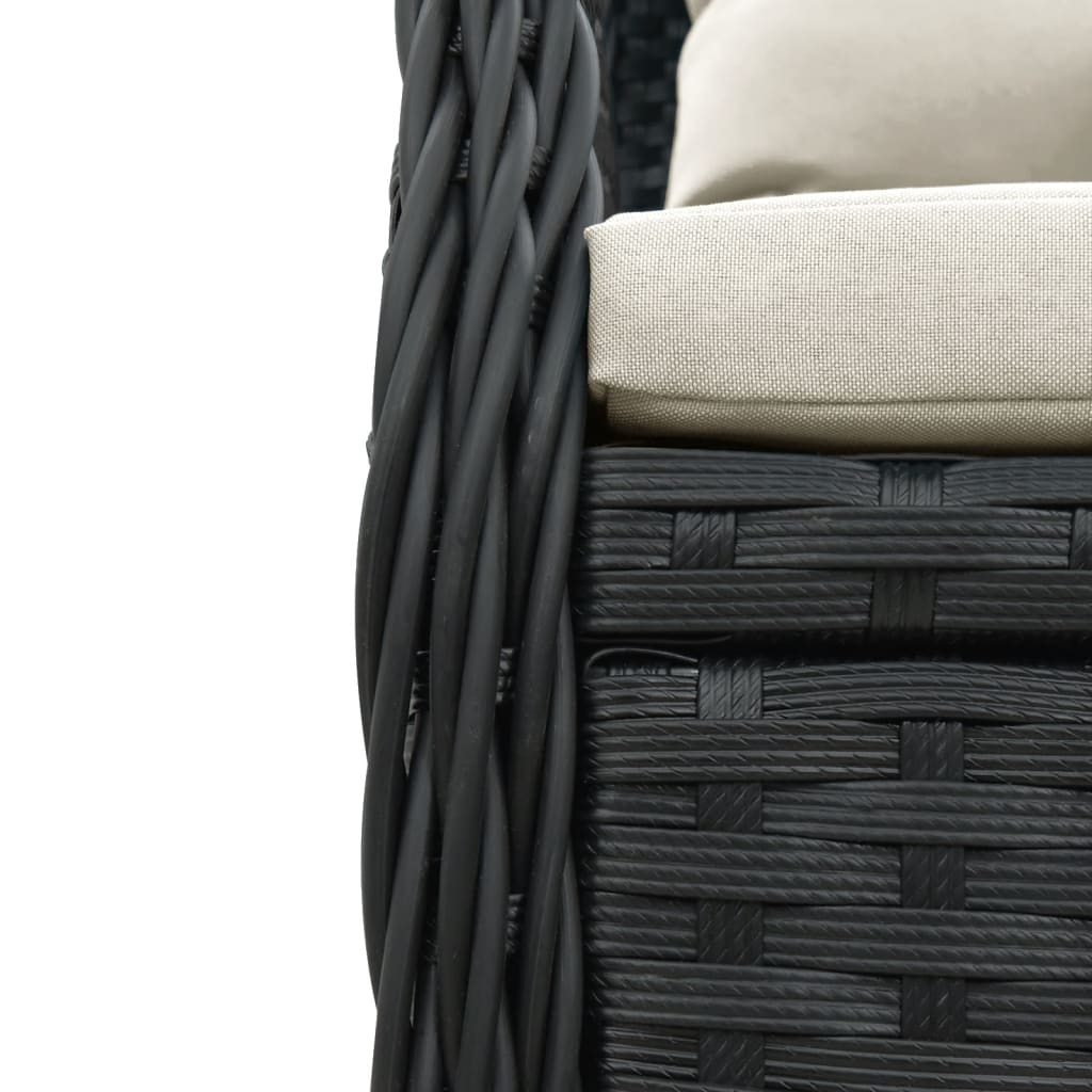 5-delige Tuinset met kussens poly rattan zwart is nu te koop bij PeponiXL, paradijselijk wonen!