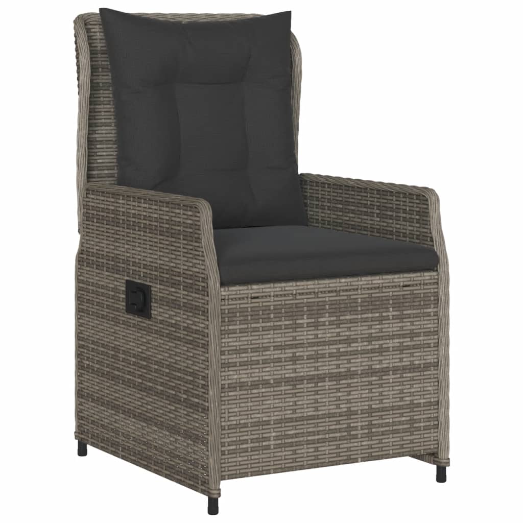 3-delige Bistroset met kussens poly rattan grijs is nu te koop bij PeponiXL, paradijselijk wonen!