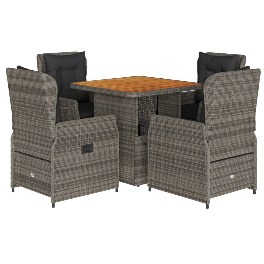 5-delige Tuinset met kussens poly rattan grijs is nu te koop bij PeponiXL, paradijselijk wonen!