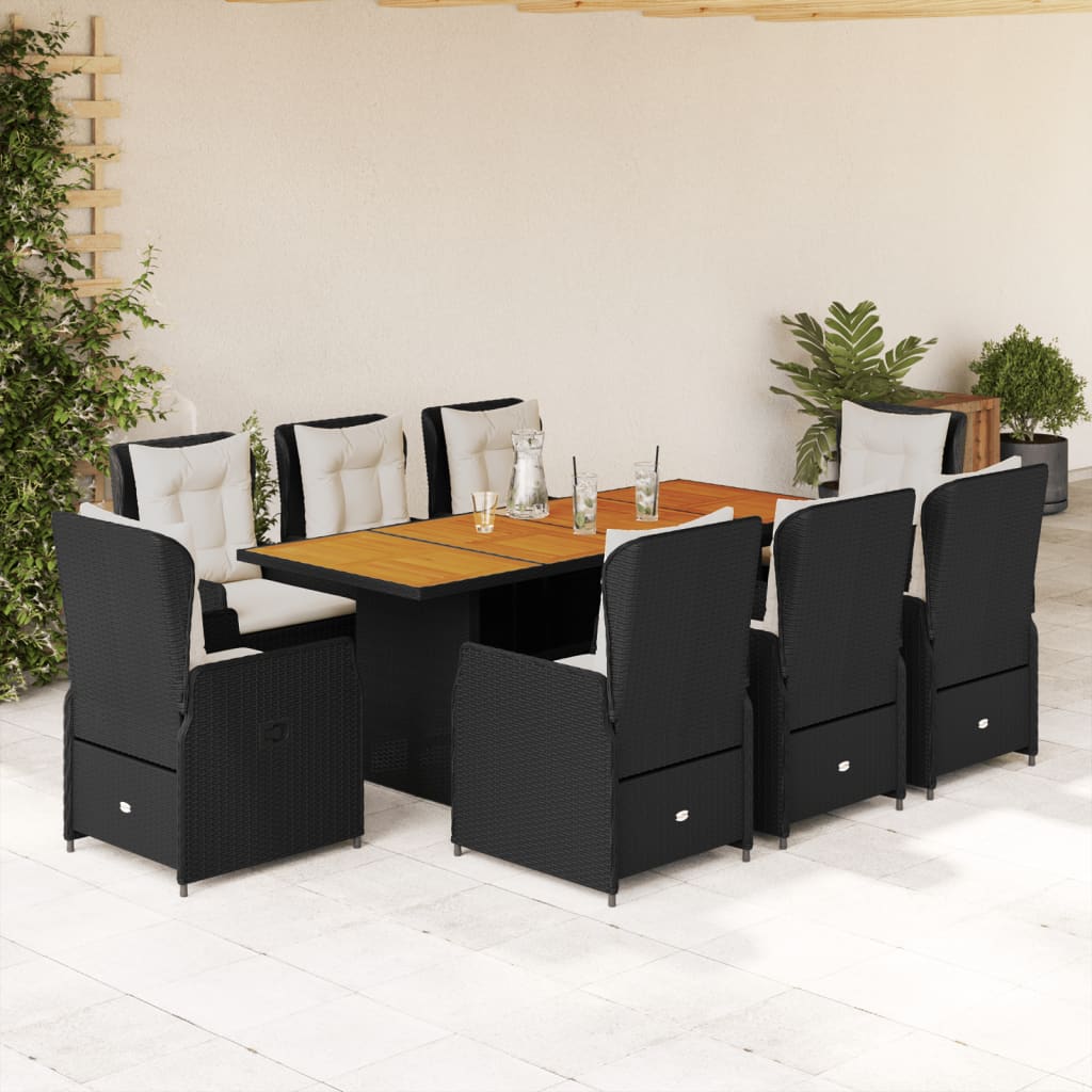 9-delige Tuinset poly rattan zwart is nu te koop bij PeponiXL, paradijselijk wonen!