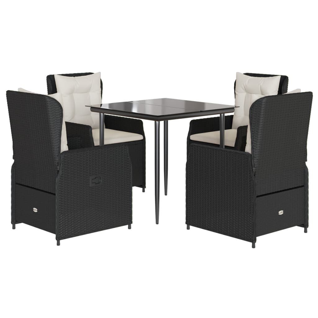 5-delige Tuinset met kussens poly rattan zwart is nu te koop bij PeponiXL, paradijselijk wonen!