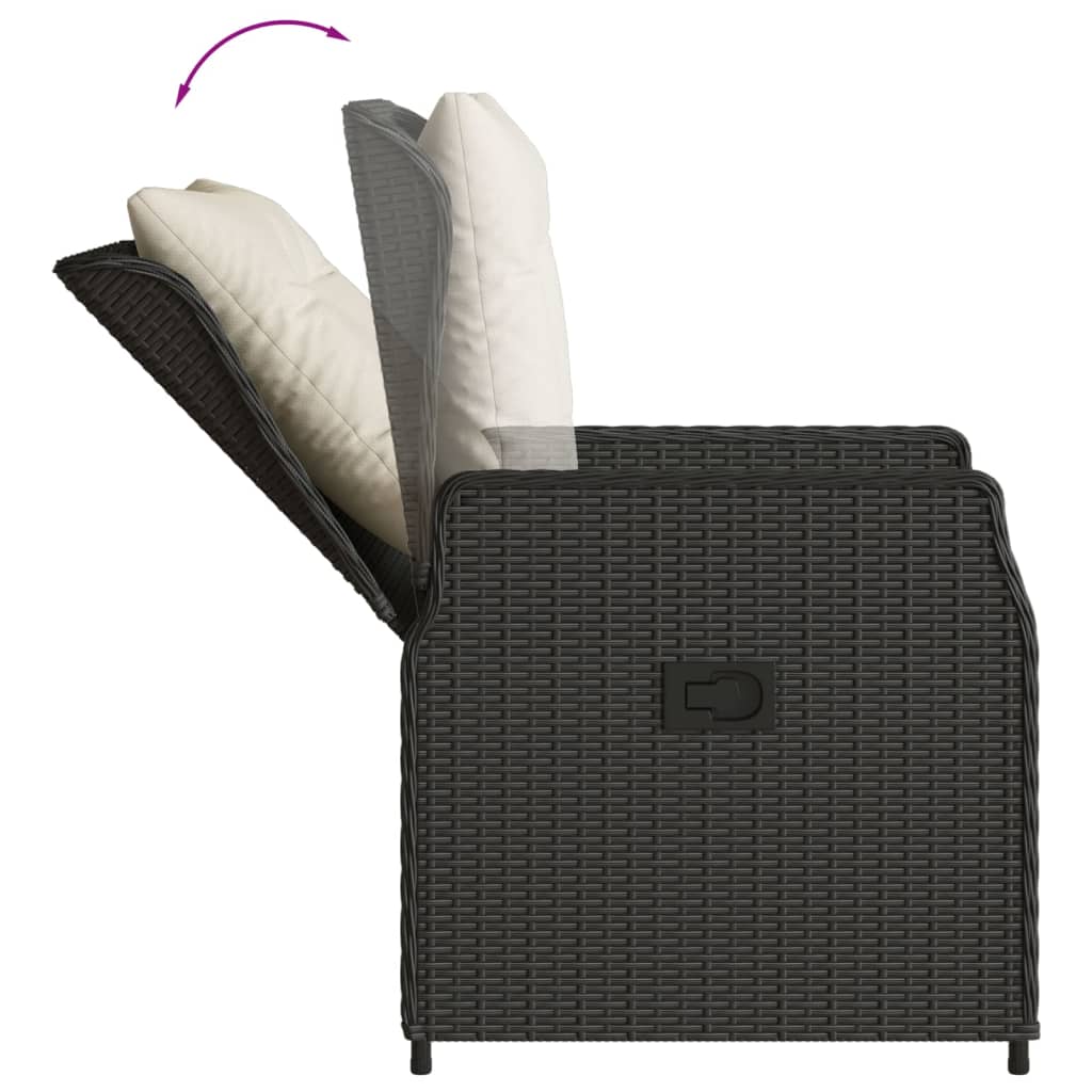 5-delige Tuinset met kussens poly rattan zwart is nu te koop bij PeponiXL, paradijselijk wonen!