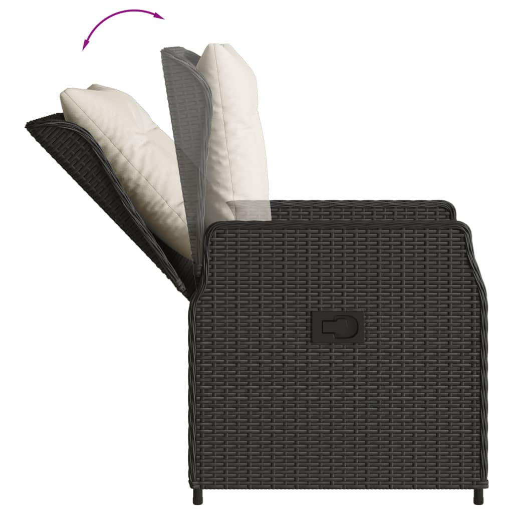 5-delige Tuinset met kussens poly rattan zwart is nu te koop bij PeponiXL, paradijselijk wonen!