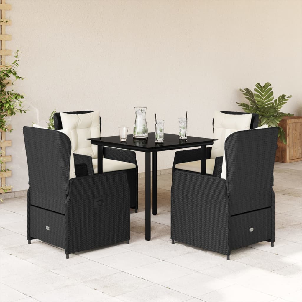 5-delige Tuinset met kussens poly rattan zwart is nu te koop bij PeponiXL, paradijselijk wonen!