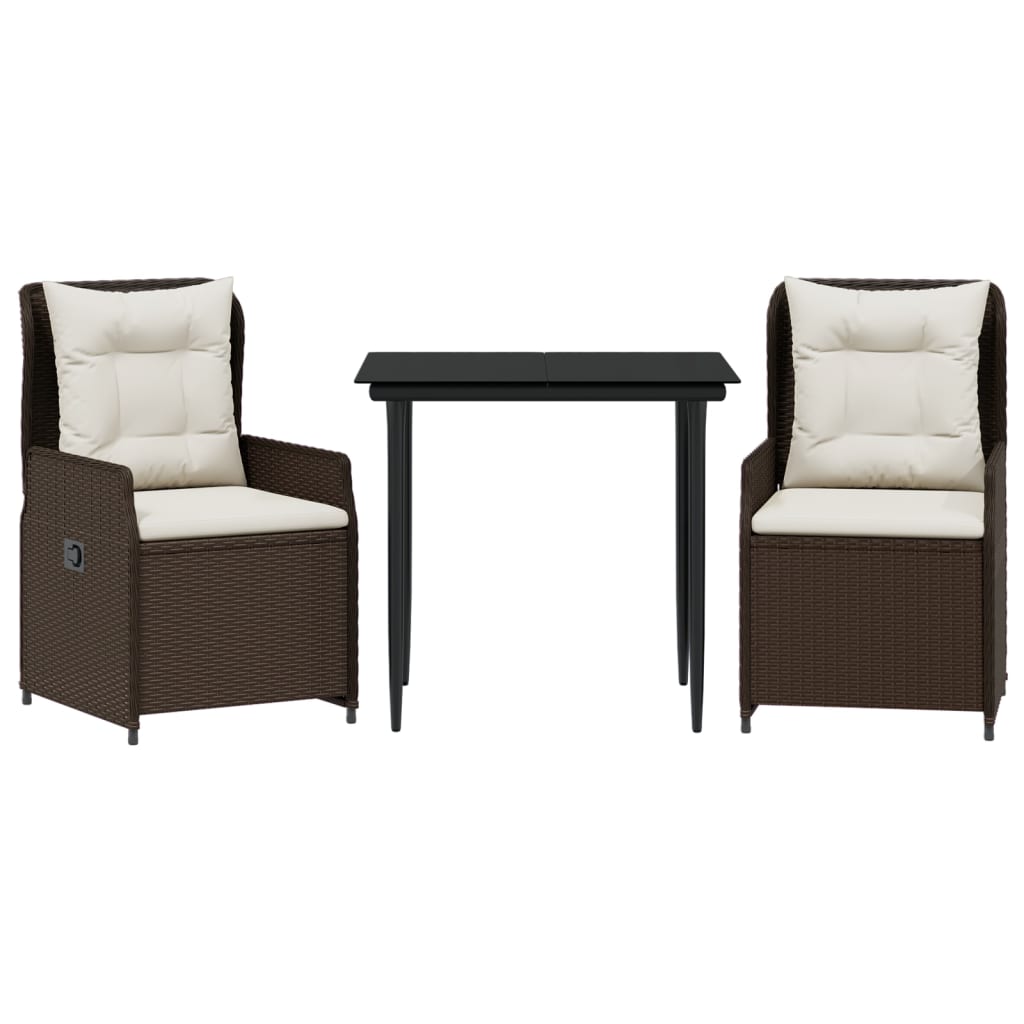 3-delige Tuinset met kussens poly rattan bruin is nu te koop bij PeponiXL, paradijselijk wonen!