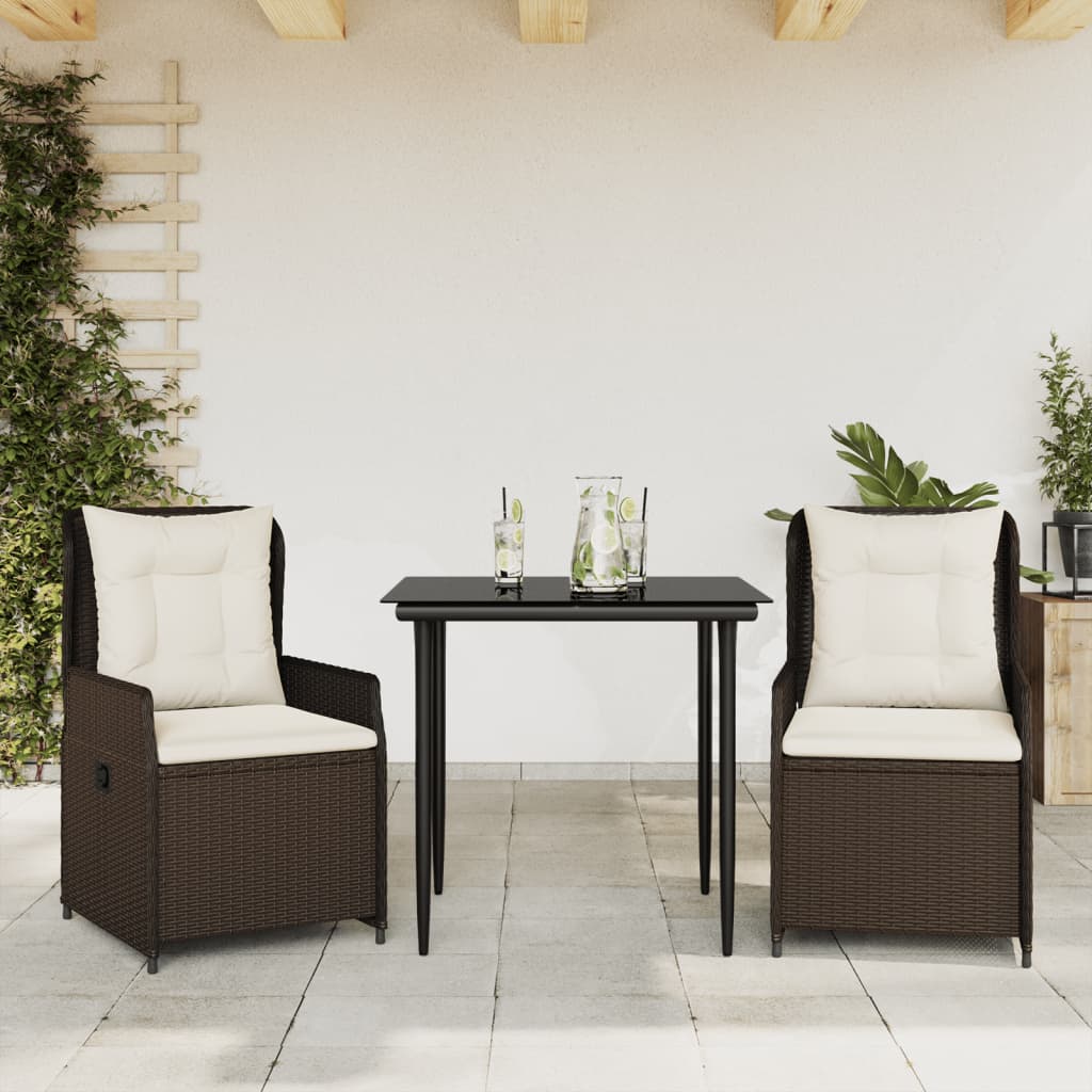 3-delige Tuinset met kussens poly rattan bruin is nu te koop bij PeponiXL, paradijselijk wonen!