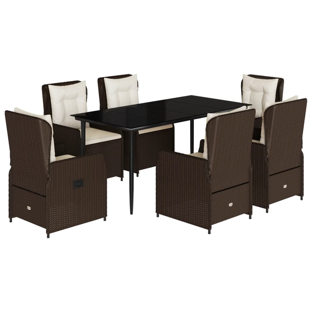 7-delige Tuinset met kussens poly rattan bruin is nu te koop bij PeponiXL, paradijselijk wonen!
