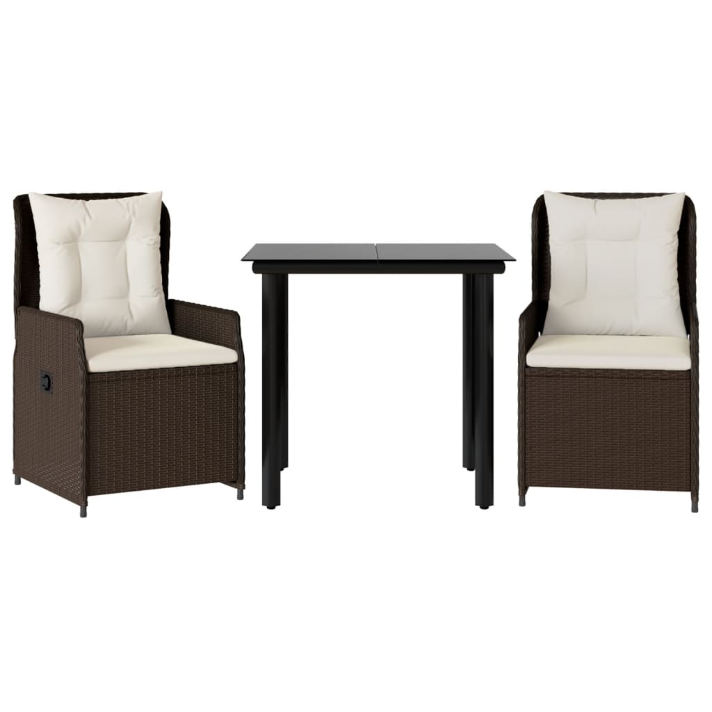 3-delige Tuinset met kussens poly rattan bruin is nu te koop bij PeponiXL, paradijselijk wonen!