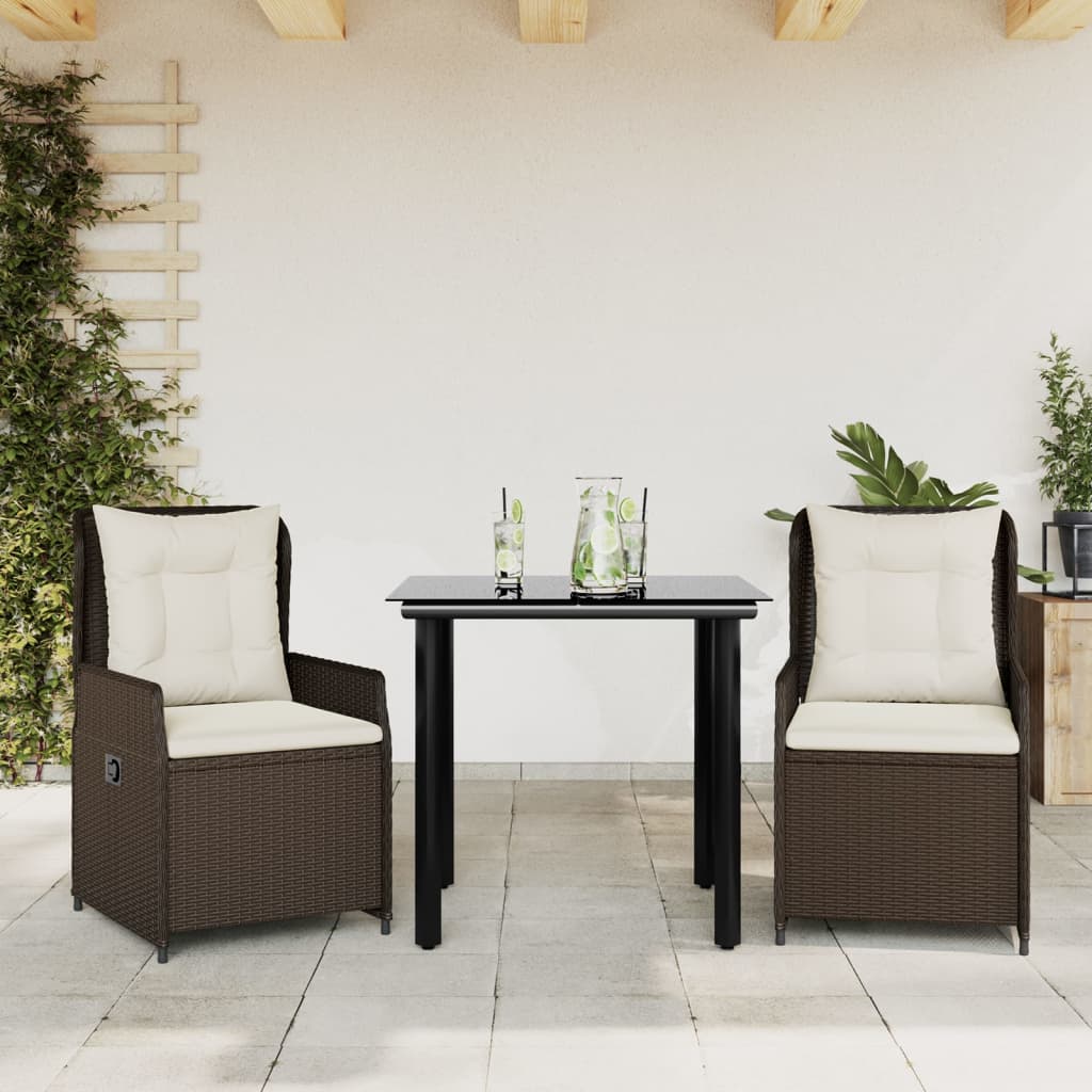 3-delige Tuinset met kussens poly rattan bruin is nu te koop bij PeponiXL, paradijselijk wonen!
