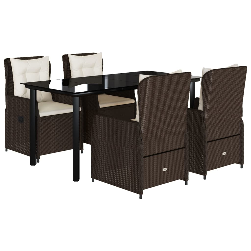 5-delige Tuinset met kussens poly rattan bruin is nu te koop bij PeponiXL, paradijselijk wonen!