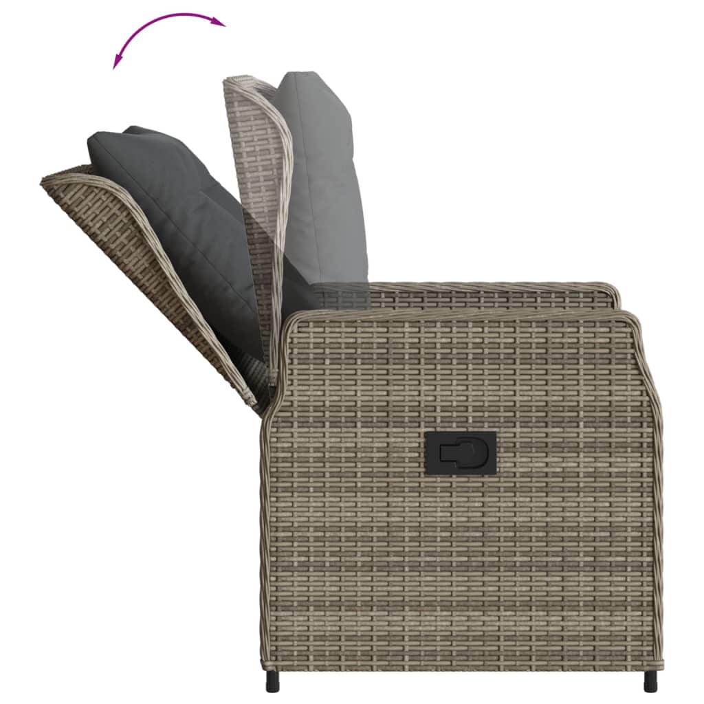 3-delige Tuinset met kussens poly rattan grijs is nu te koop bij PeponiXL, paradijselijk wonen!