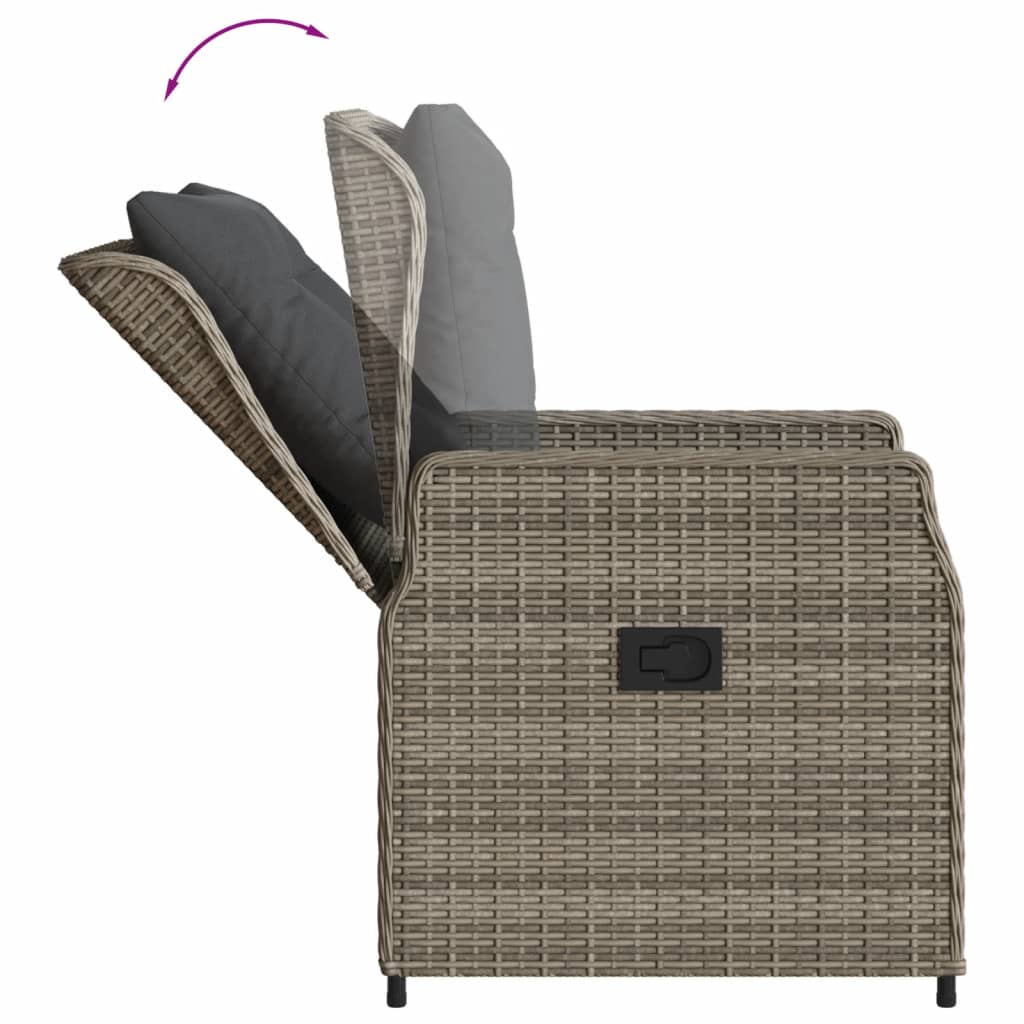 5-delige Tuinset met kussens poly rattan grijs is nu te koop bij PeponiXL, paradijselijk wonen!