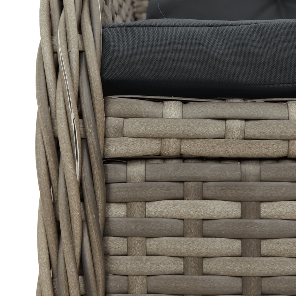 5-delige Tuinset met kussens poly rattan grijs is nu te koop bij PeponiXL, paradijselijk wonen!
