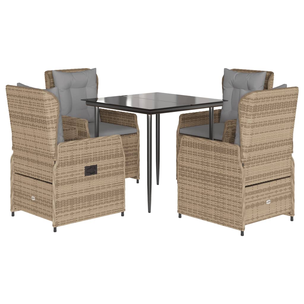 5-delige Tuinset met kussens poly rattan beige is nu te koop bij PeponiXL, paradijselijk wonen!
