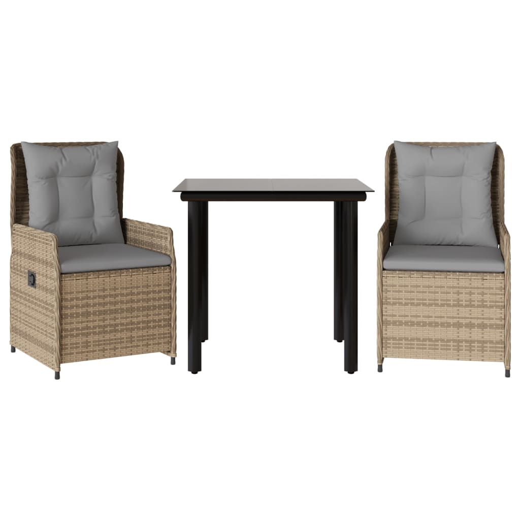 3-delige Tuinset met kussens poly rattan beige is nu te koop bij PeponiXL, paradijselijk wonen!