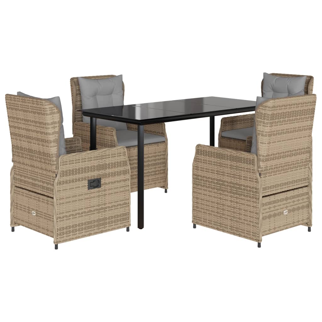 5-delige Tuinset met kussens poly rattan beige is nu te koop bij PeponiXL, paradijselijk wonen!