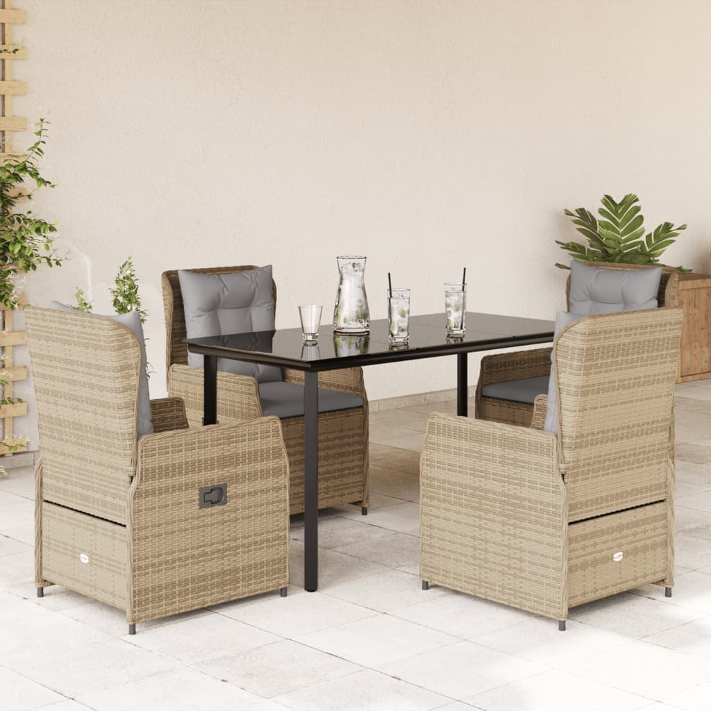 5-delige Tuinset met kussens poly rattan beige is nu te koop bij PeponiXL, paradijselijk wonen!