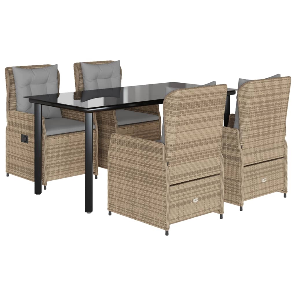 5-delige Tuinset met kussens poly rattan beige is nu te koop bij PeponiXL, paradijselijk wonen!