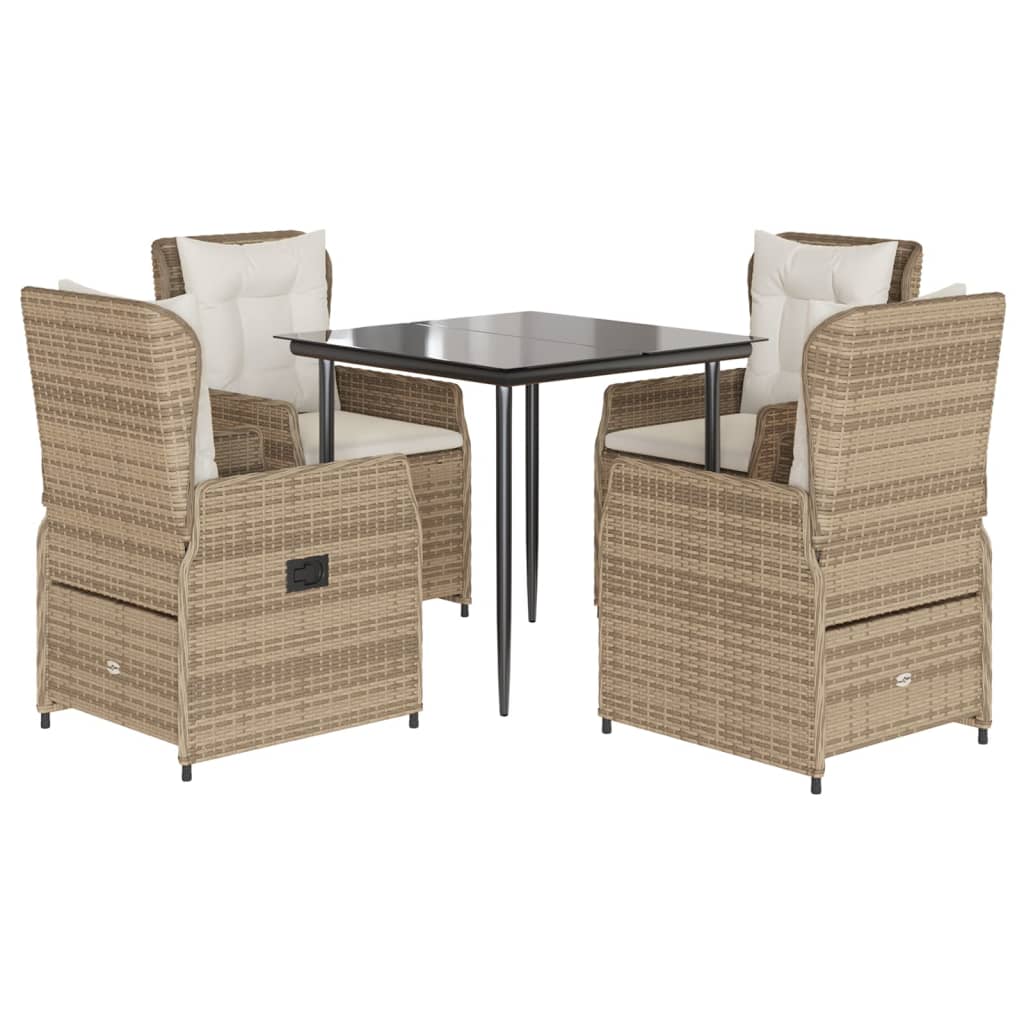 5-delige Tuinset met kussens poly rattan beige is nu te koop bij PeponiXL, paradijselijk wonen!
