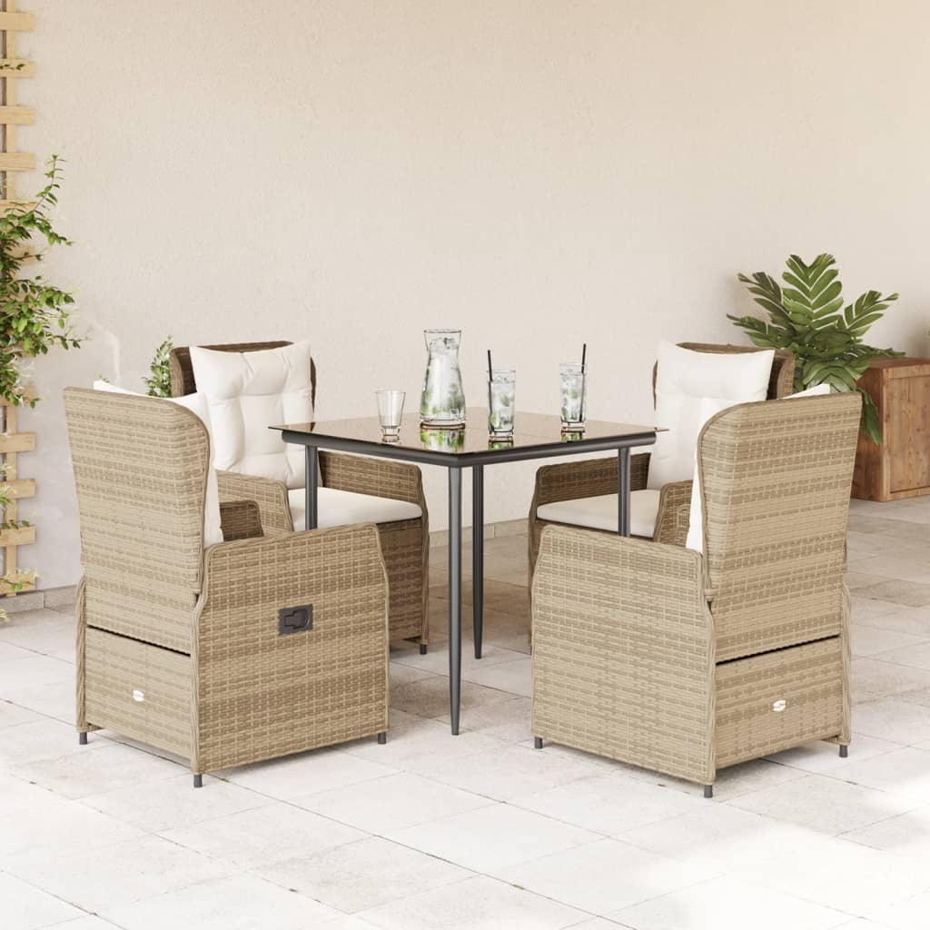 5-delige Tuinset met kussens poly rattan beige is nu te koop bij PeponiXL, paradijselijk wonen!
