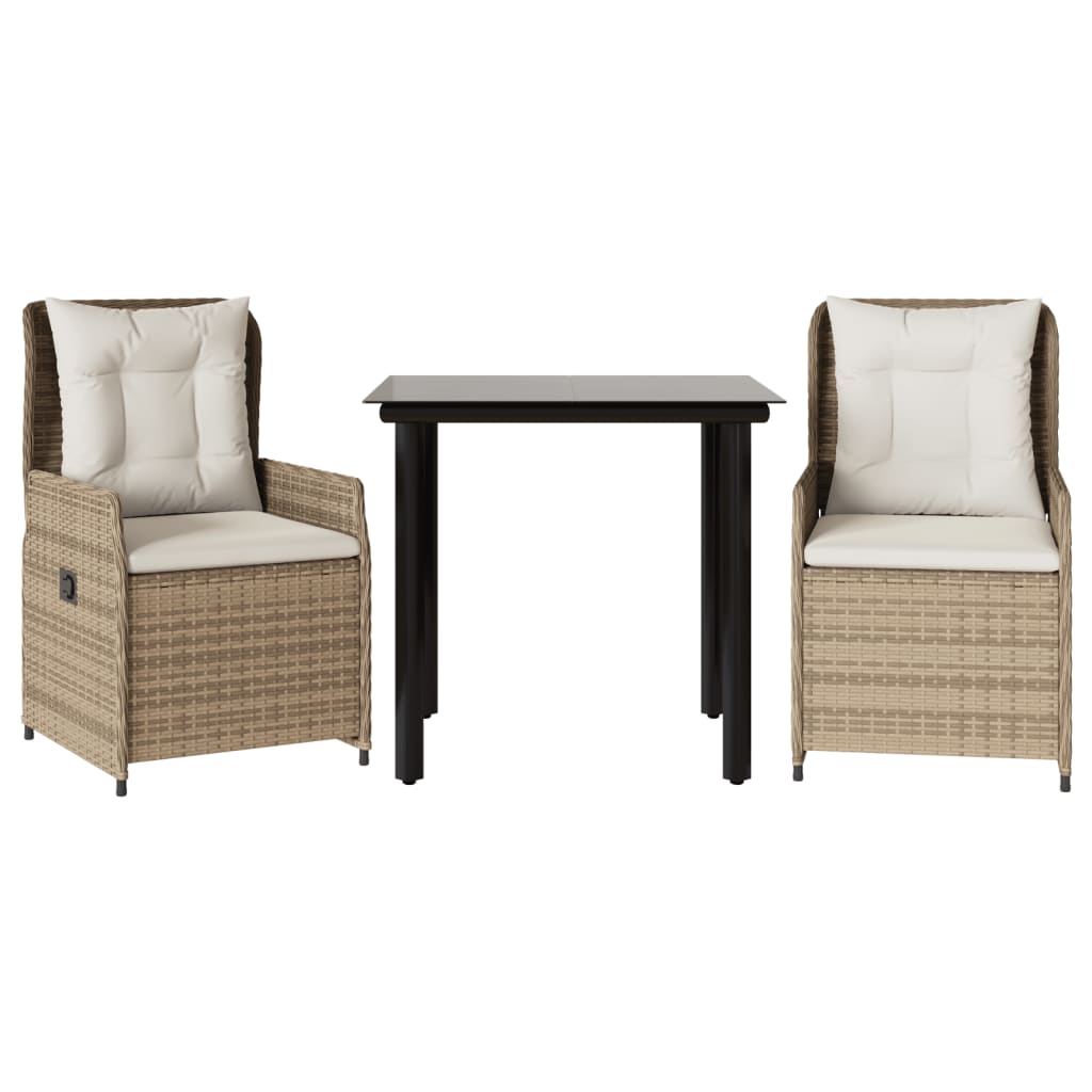 3-delige Tuinset met kussens poly rattan beige is nu te koop bij PeponiXL, paradijselijk wonen!