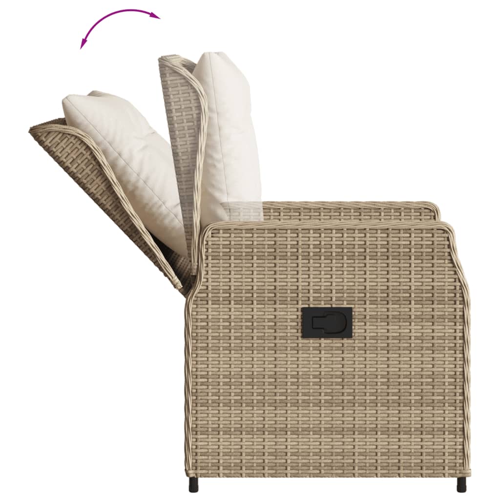 3-delige Tuinset met kussens poly rattan beige is nu te koop bij PeponiXL, paradijselijk wonen!