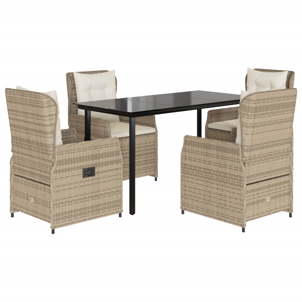 5-delige Tuinset met kussens poly rattan beige is nu te koop bij PeponiXL, paradijselijk wonen!