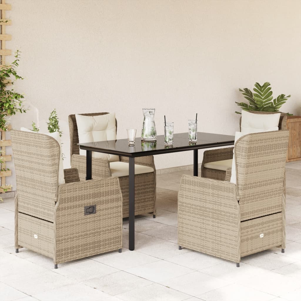 5-delige Tuinset met kussens poly rattan beige is nu te koop bij PeponiXL, paradijselijk wonen!