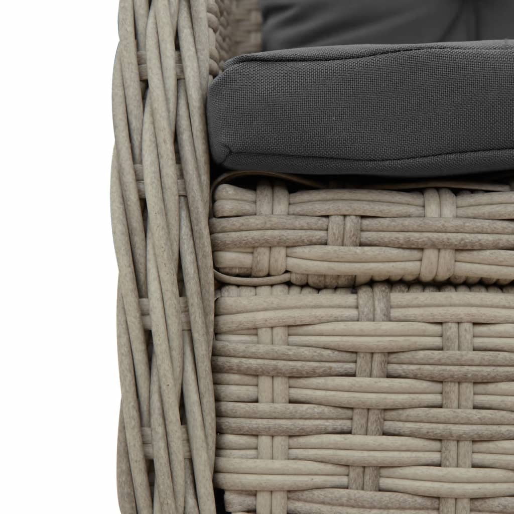 5-delige Tuinset met kussens poly rattan lichtgrijs is nu te koop bij PeponiXL, paradijselijk wonen!