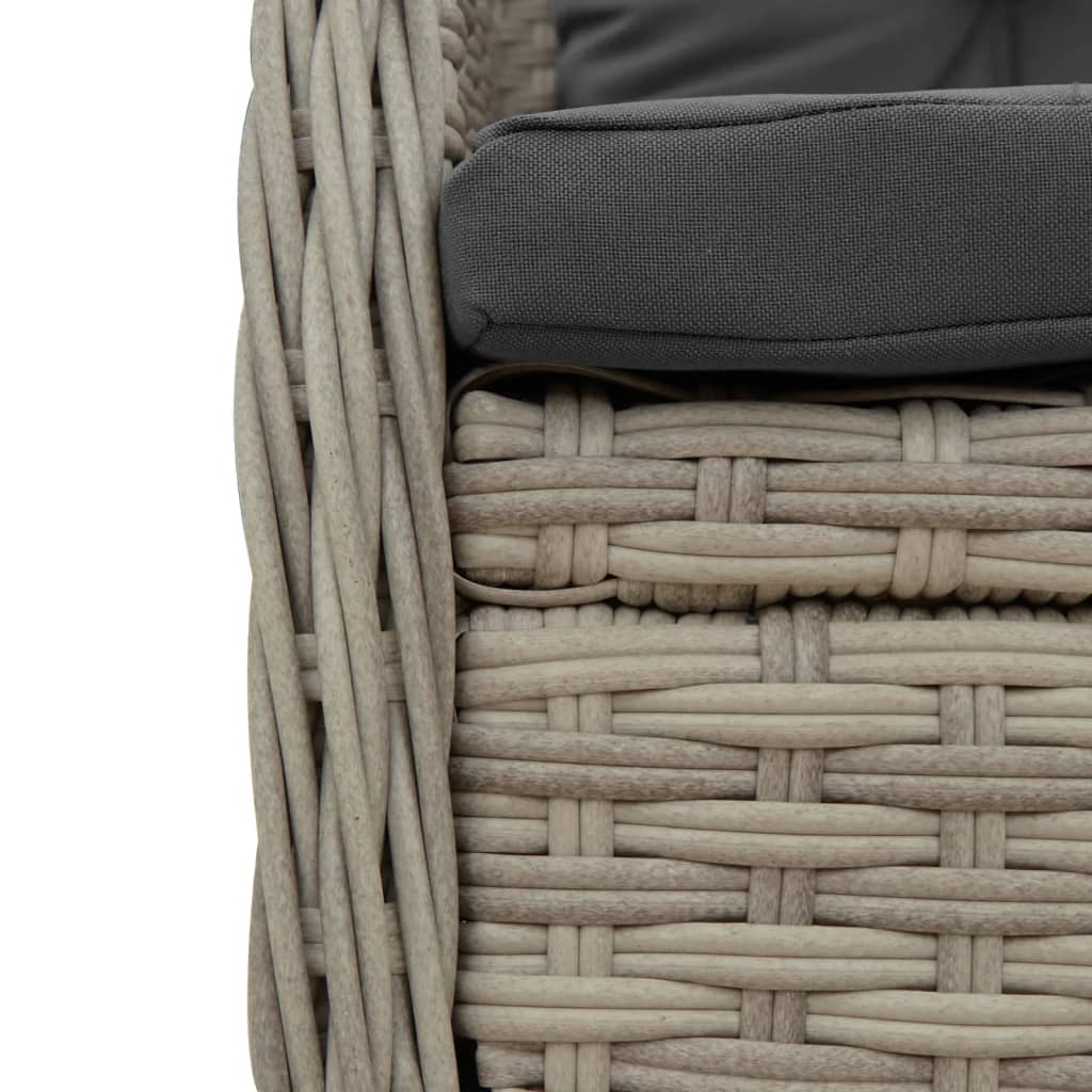 5-delige Tuinset met kussens poly rattan lichtgrijs is nu te koop bij PeponiXL, paradijselijk wonen!