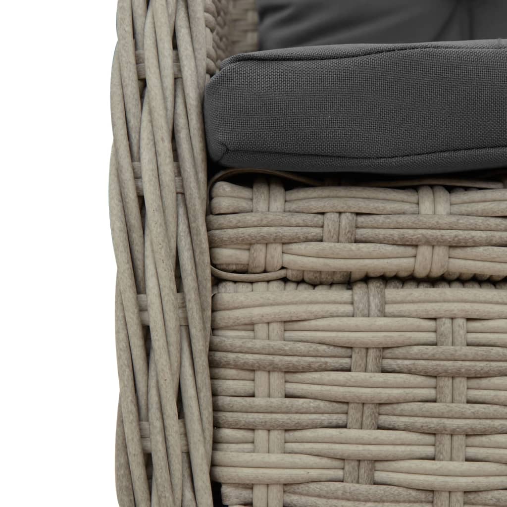 5-delige Tuinset met kussens poly rattan lichtgrijs is nu te koop bij PeponiXL, paradijselijk wonen!